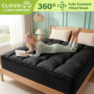 [Mother's Day Gifts] Extra Thick Mattress Topper,Soft & Supportive Bed Pad with 8-21'' Deep Pocket,Breathable Plush Cover,Machine Washable Cooling Organic Cotton Grounding Sheets cool  bed  accessories Ships compressed, fluff before tiktokshopspringglowup