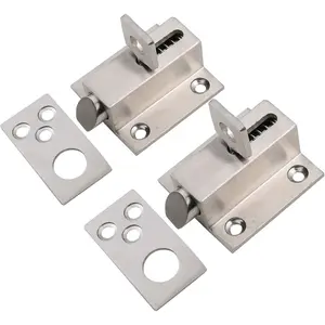 Stainless Steel  Automatic Gate Door Lock Spring Load Bolt Latch 2 Pack