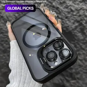 Magnetic Shockproof Phone Case With Kickstand, Phone Cover, Shockproof Protective Casing, Phone Accessories Compatible with iPhone 17 Air 16 15 14 13 12 11 Pro Max Plush Stand Kickstand Protective #GLOBAL PICKS