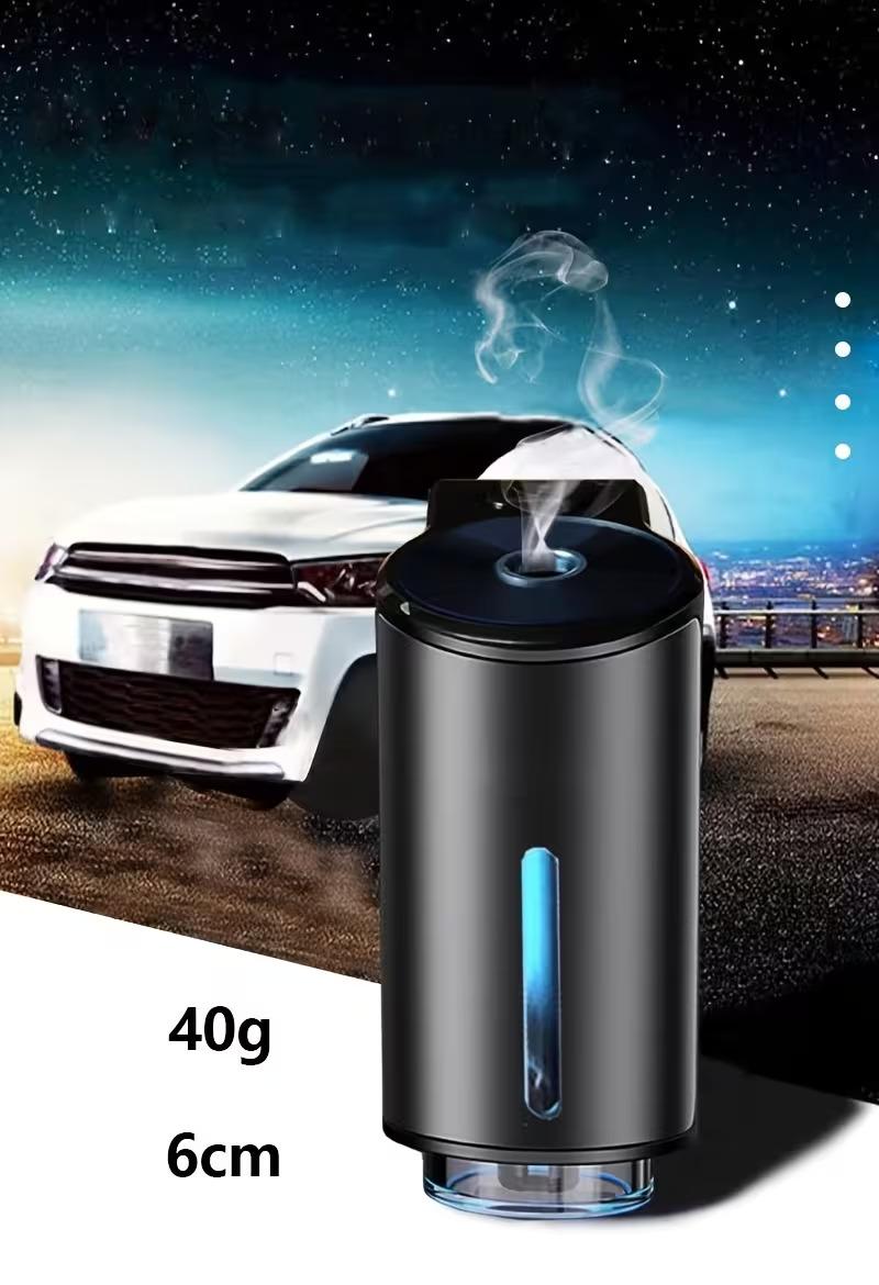 Smart Car Air Freshener, Diffuser, Comes with with Airconditioning Vent Clips And 3pcs Essential Oils, Rechargeable Design, USB Charging, Longlasting Freshness (Gray)