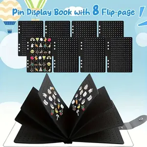Felt Pin Storage Album, 8 Pages with 350 Holes, Portable Enamel Pin Display Book, 23.7x17x3cm Felt Material, Multi-Color Available for Brooches, Badges & Pins Organization
