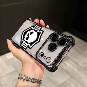 Harley Raider Transparent Shockproof Electroplated Bumper Protector Raider Theme Design For IPhone 17 16 15 14 13 12 11 PRO PLUS MAX AIR Four-corner Drop-proof Transparent Casual Soft Silicone Phone Case Perfect Gift Cellphone Smartphone Q238