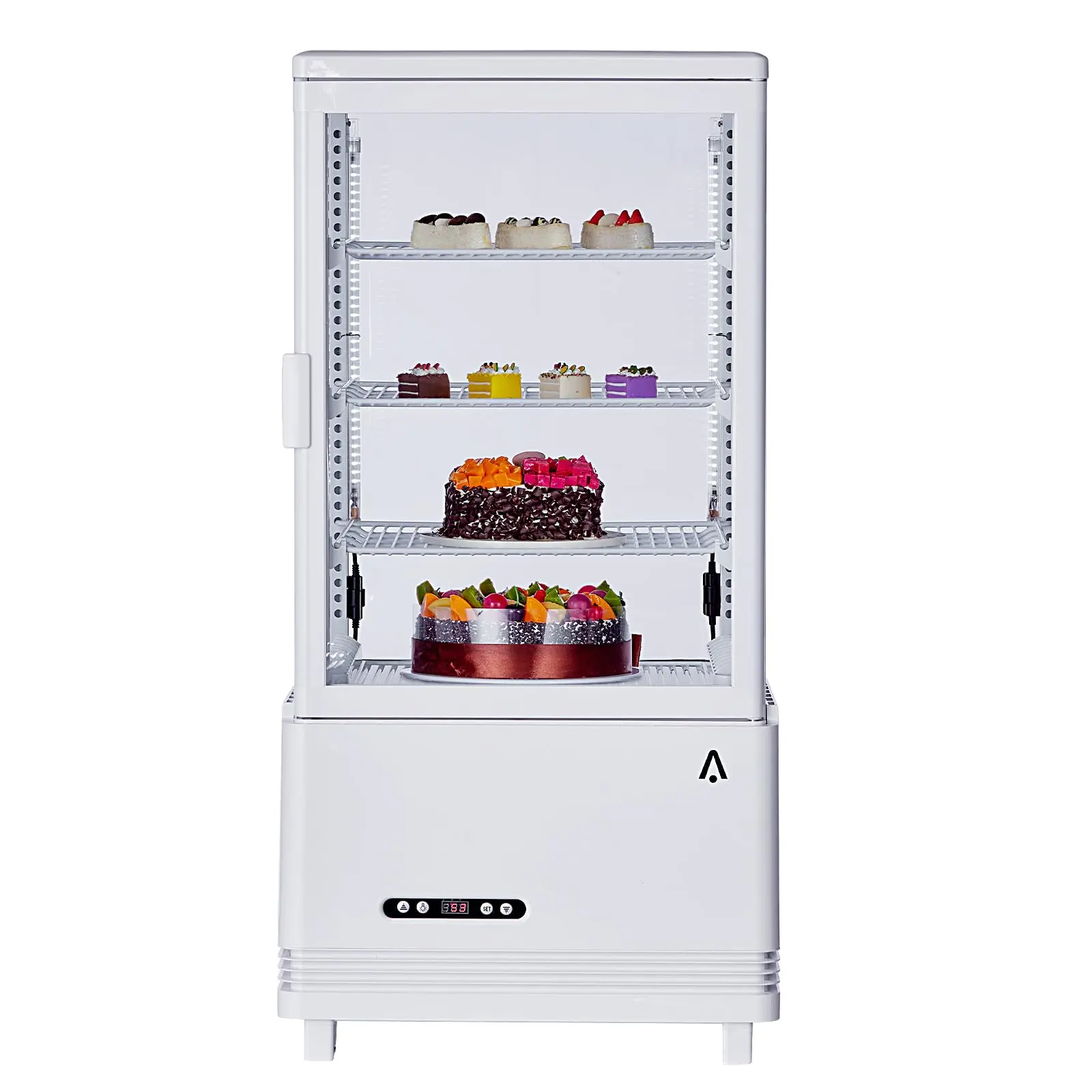 GARVEE Refrigerated Display Case 2.4 Cu.Ft. Countertop Pastry Display Case Commercial Display Refrigerator w/LED display Air-cooling Automatic Defrost