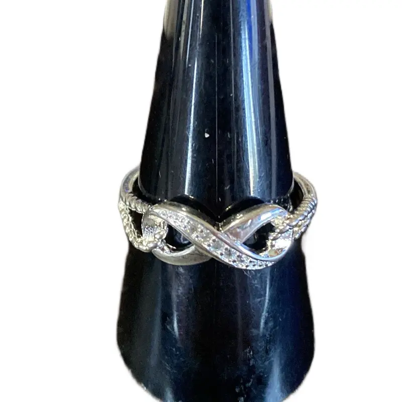 Ali zero 925 Sterling Silver Zircon Infinity Ring for Women ~Size 9. Perfect for Christmas Gifts. Engagement Ring. Daily Wear