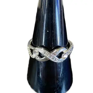 Ali zero 925 Sterling Silver Zircon Infinity Ring for Women ~Size 9. Perfect for Christmas Gifts. Engagement Ring. Daily Wear