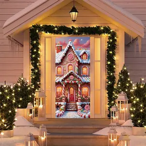 Elastic Room Door Decoration Set, Simple Installation, Christmas Halloween Door Cover, Holiday Party Decor, Home Decor Ornaments, 82.7in X 35.4in