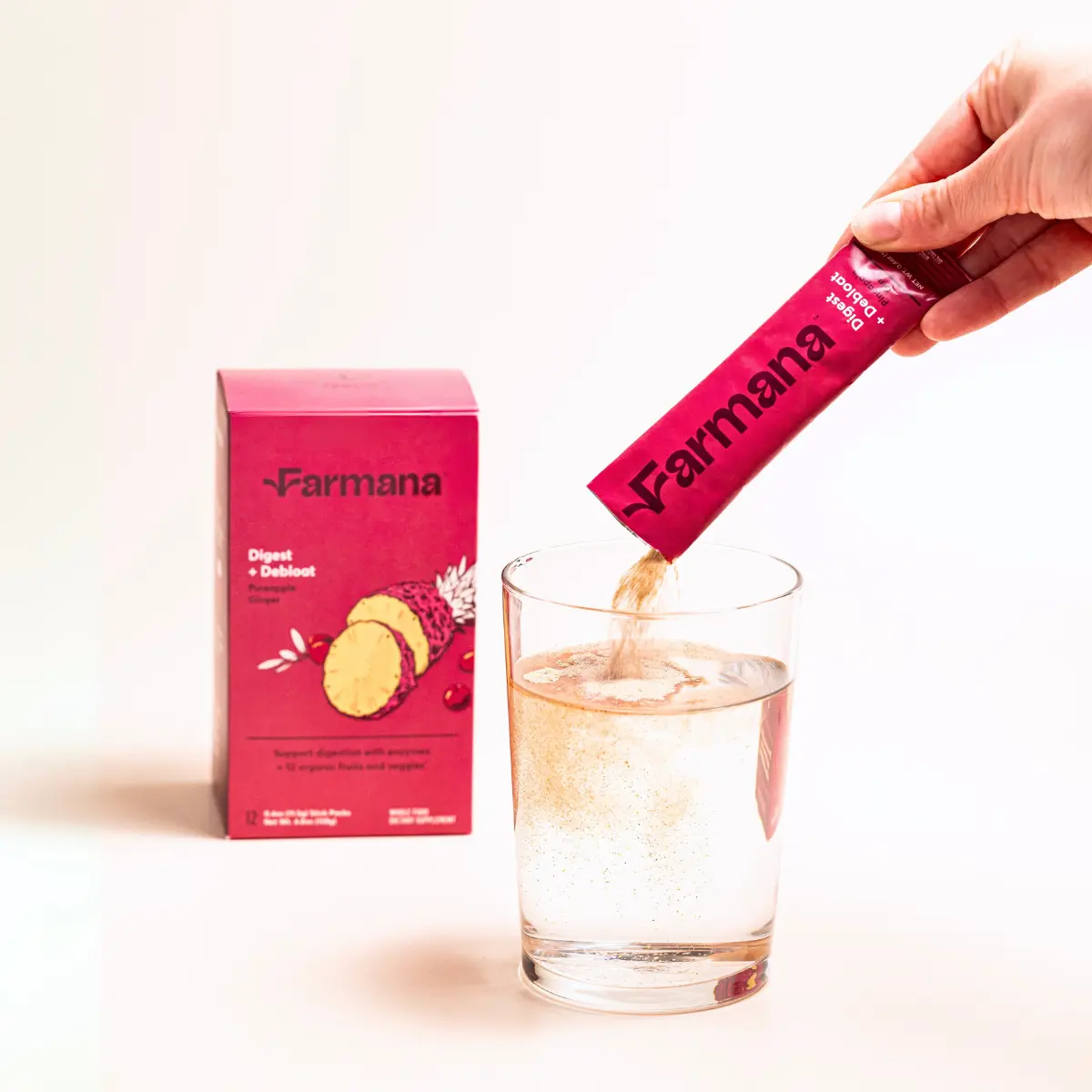 Digest + Debloat | 100% Natural Pineapple Ginger Blend for Bloating, Digestion & Gut Relief – Organic Superfoods & Enzymes by Farmana.co