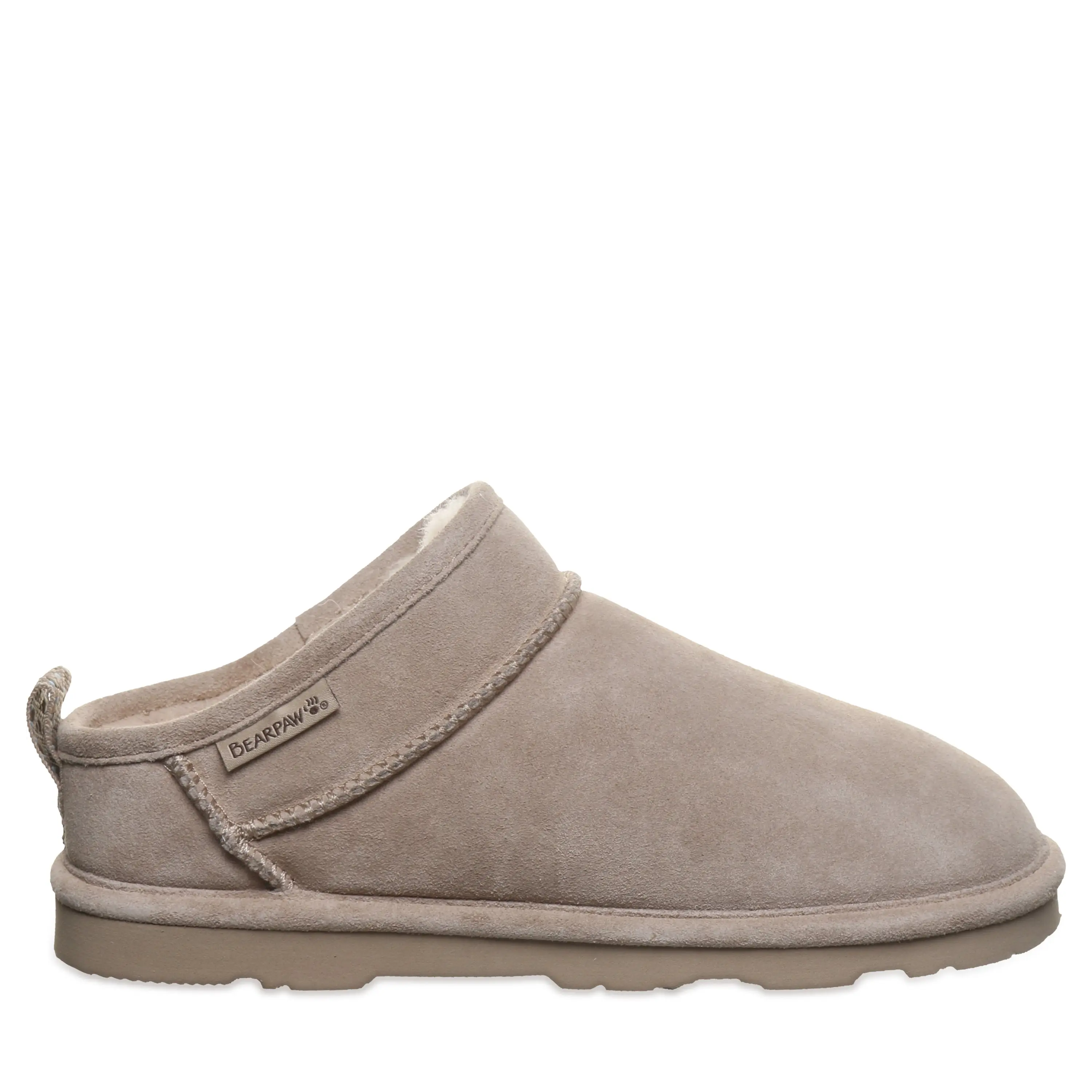BEARPAW Kam Women's Suede Mini Booties - Mushroom, Women's Shoe, Comfortable Footwear with Rubber Sole