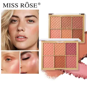MISS ROSE 6-color Blush, Highlighter and Contour Palette, Fine powder for natural brightening, Beginner-friendly, One palette for a full face makeup, Cosmetics Products