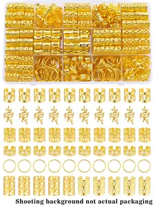 70pcs Hair Beads Hair Cuffs, Braiding Hair Rings, Alloy Hair Charms for Loc Braids, Adjustable Metal Braid Hair Jewelry