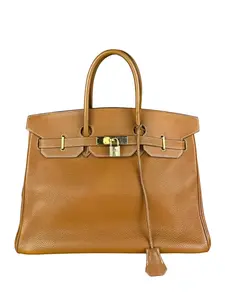 Pre-owned HERMÈS Leather Shoulder Bags Hermes Birkin 35 Gold Brown Togo Handbag 2001