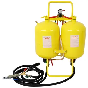 Sand Blaster Pressure Washer Sandblasting Kit Soda Blaster 10 Gallon Tanks 100lb Pressure Abrasive Blaster Dual Tank Abrasive W/26inch H/33inch Gravity Feed Abrasive Blaster (yellow)