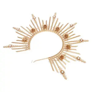 Halo Crown Sun-Goddess Headband Party Props Headwear Women’s Vintage Headdress