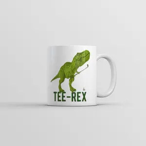 Tee Rex Golf Mug Funny Sarcastic Golfing Dino Graphic Coffee Cup - 11oz Funny Coffee Mugs Ceramic Printed Drinkware Cup