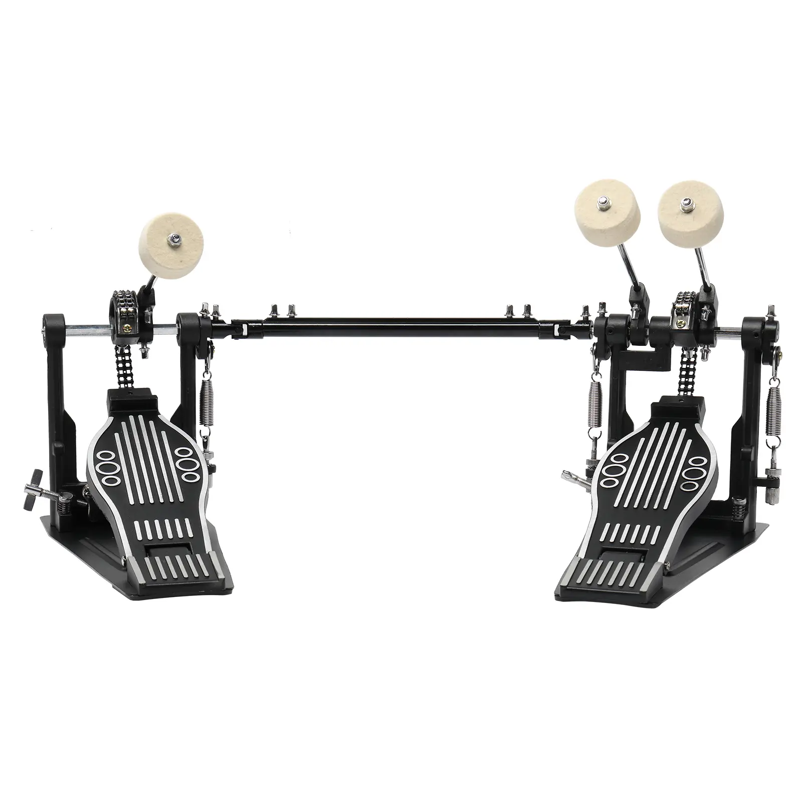 Flower Dance Professional Double Bass Drum Pedal for Drummers - Wool Felt Hammer, Adjustable Cams, Fully Adjustable Power Cam System, 8.86lb, Beater Shaft Locks, Double Spine Weighted Pedals, Extends Service Life, Black, Boosts Speed for Jazz Rock