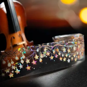 Light String Unique Pattern Washi Tape, 1 Count Waterproof Self Adhesive Decorative Tape, DIY Decorative Tape for Scrapbooking, Journaling, Gift Wrapping, Scrapbook Materials