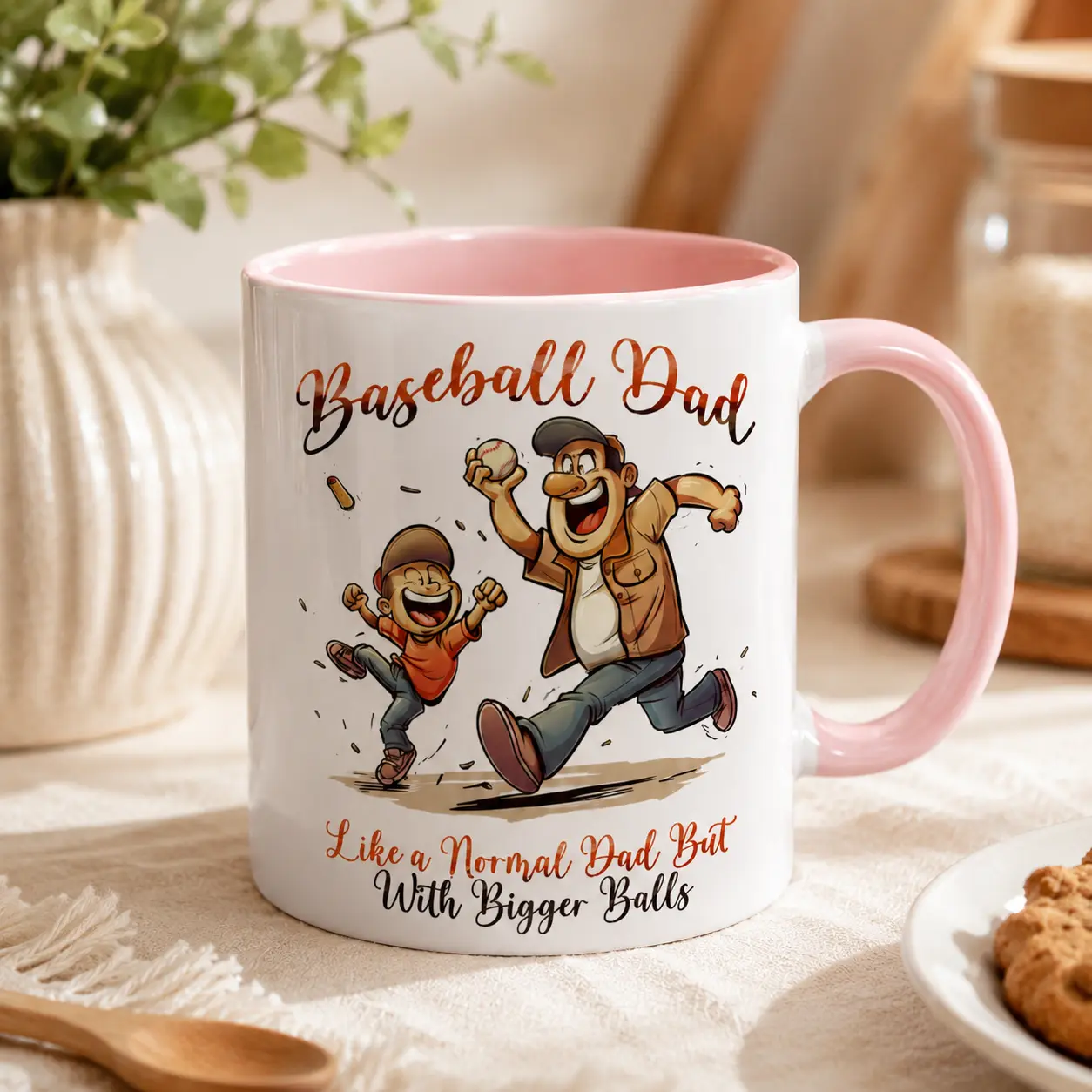 Funny Baseball Dad Mug, Father’s Day Coffee Cup for Dad, Baseball Coach Gift, Sports Dad Ceramic Mug