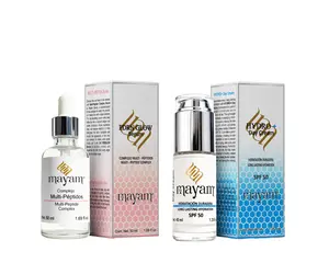 Mayam Beauty Eczema Relief Glow Kit - Multi-Peptide Serum 50ml & Hydro+ Day Cream 40ml SPF 50 | Deep Hydration & Redness Relief | Made in Mexico Moisture Repair Kit