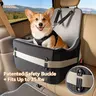 PETSFIT Dog Car Booster Seat with Patented Buckle - 5.1" Memory Foam, Anti-Slip Base, Fully Detachable Dual-Sided Washable Cover, 2 Safety Tethers, Mesh Airflow Side, Soft Fleece, Elevated View, Quick Install, Fits Most Vehicles, Up to 35 lbs