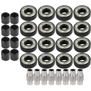 Amp Inline Roller Hockey Speed Bearings and Spacers Kit Ceramic Silver