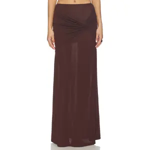 SNDYS Kalea Twist Maxi Skirt in Chocolate