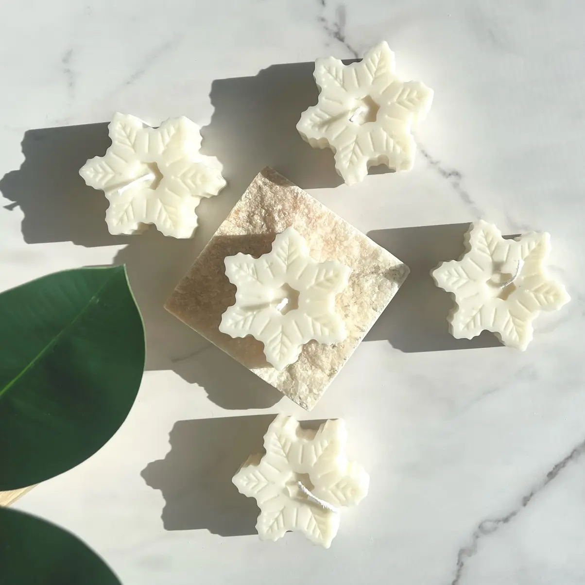 Christmas Snowflake Decorative Candle, Shaped  Candle, Housewarming gift, Christmas decor, Christmas gift, Winter candle, 100% soy wax.