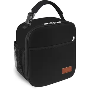 Lunch Box for Men Women Adults, Small Lunchbox for Work Picnic - Reusable Lunch bag Portable Lunch tote, Black