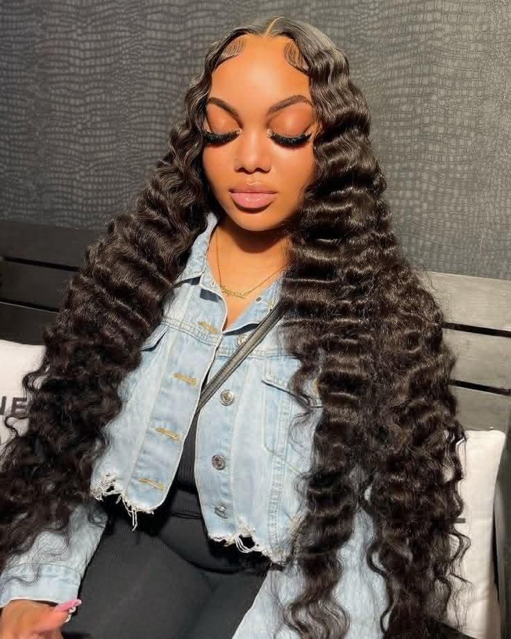 Bling Hair Deep Wave 13x6 13x4 Lace Front Wig Human Hair 180% Density Water Wave HD Transparent Lace Frontal Wig For Women Pre Plucked Hair Wig