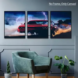 3 Counts/set,No Frame,Only Canvas,Modern Style,Car Pattern Painting,Wall Art Decor Living Room Bedroom Office,Home Decoration,Perfect Gift
