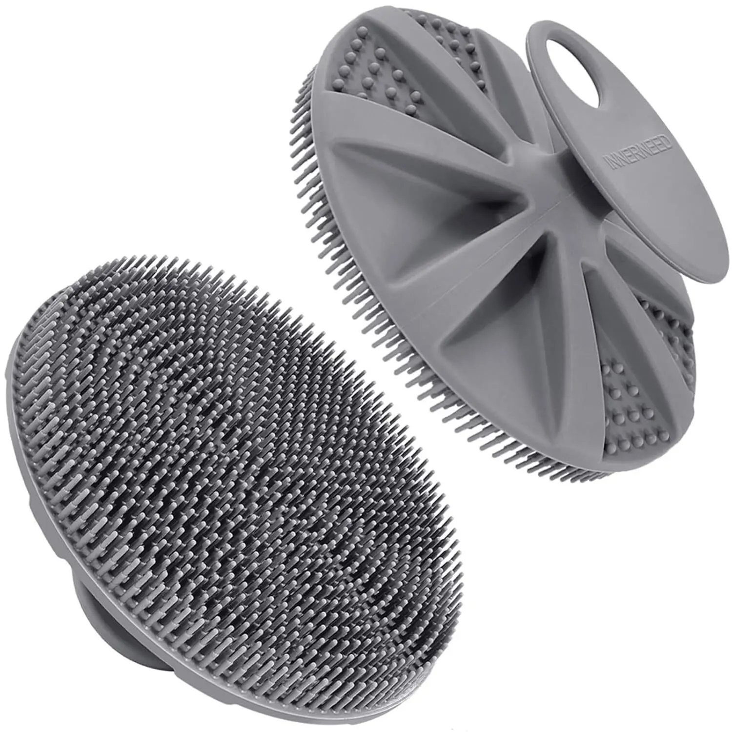 Antimicrobial Silicone Body Scrubber, Exfoliating Body Scrubber for Sensitive Skin, Eco-Friendly Shower Scrubber for Body, Silicone Body Brush for Showering, Cleaning Round