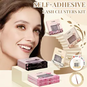 Lashterally Self-Adhesive Eyelash Clusters Kit | bundles, 7 Styles, No Glue Needed, Easy Press-On & Removal, Salon-Quality Results, 24+ Hour Hold, Beginner-Friendly, 10mm/12mm/14mm, 72/90/110 Pcs, Eyelashes