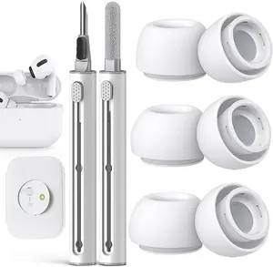 Compatible with AirPods Pro 2nd/1st Generation Replacement Ear Tips,with Noise Reduction Hole & Built-in dust Guard Screen,for USB-C Charging Case with Cleaner kit -3 Sizes (S/M/L)-Whiite