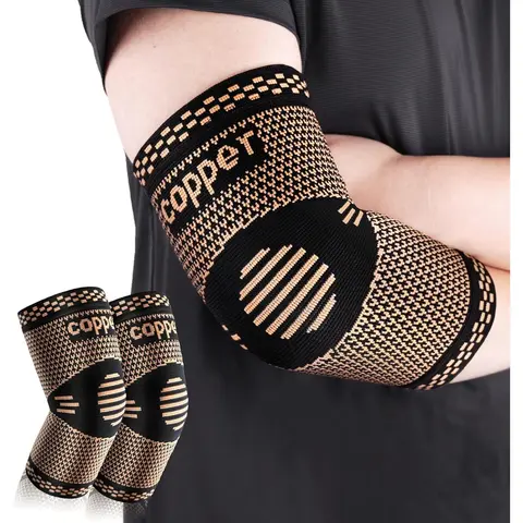 UGEM Copper Fabric Pull-On Armsleeve - Multi-Size Sports Compression Sleeve, Elbow Length, Arthritis Support, Maximum Pain Relief for Active Adults