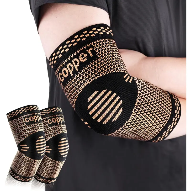 UGEM Copper Fabric Pull-On Armsleeve - Multi-Size Sports Compression Sleeve, Elbow Length, Arthritis Support, Maximum Pain Relief for Active Adults
