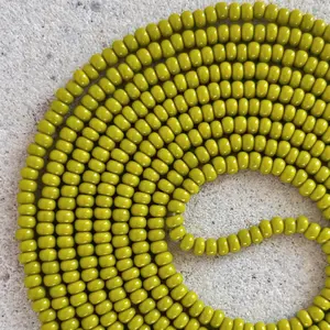 MATCHA - Tie On Waist Beads - 45 to 60 inches Waistbeads - Matcha Green Waistbeads - Olive Waistbeads - Made By Venus Waistbeads