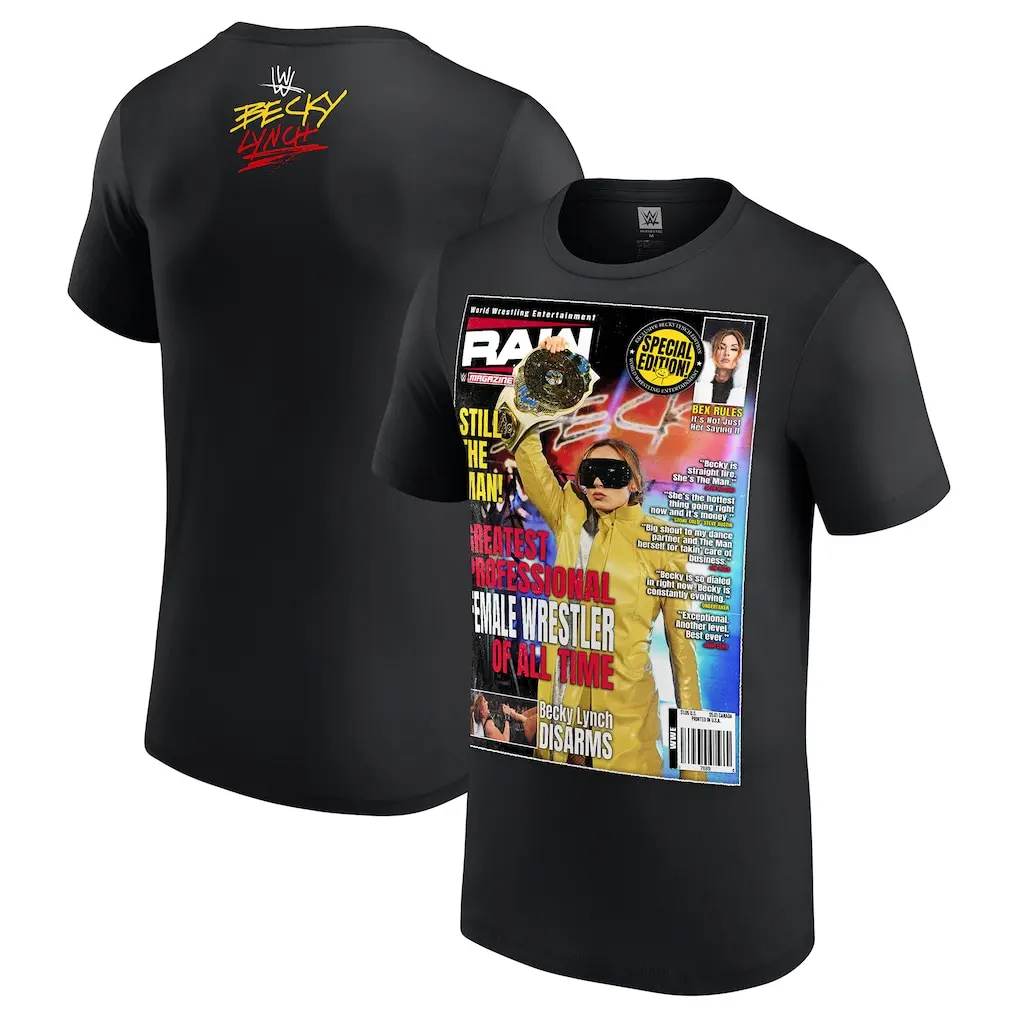 Becky Lynch Magazine Cover T-Shirt, WWE Favorite Wrestler Graphic Tee, Wrestling Fan Apparel for Men, Sport Top, Unisex Shirt