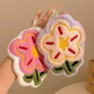 SleekHush 4pcs Flower Series Hanging Hand Towel  Super Absorbent Quick Dry Towel
