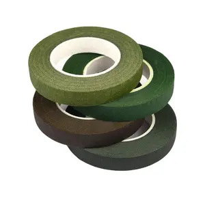 YITAP 4-Roll Pack, 1/2 Inch × 20 Yards Floral Tape, Adhesive Tape, Suitable for Bouquets and Crafts, Available in Dark, Light, Grass Green, and Coffee Colors