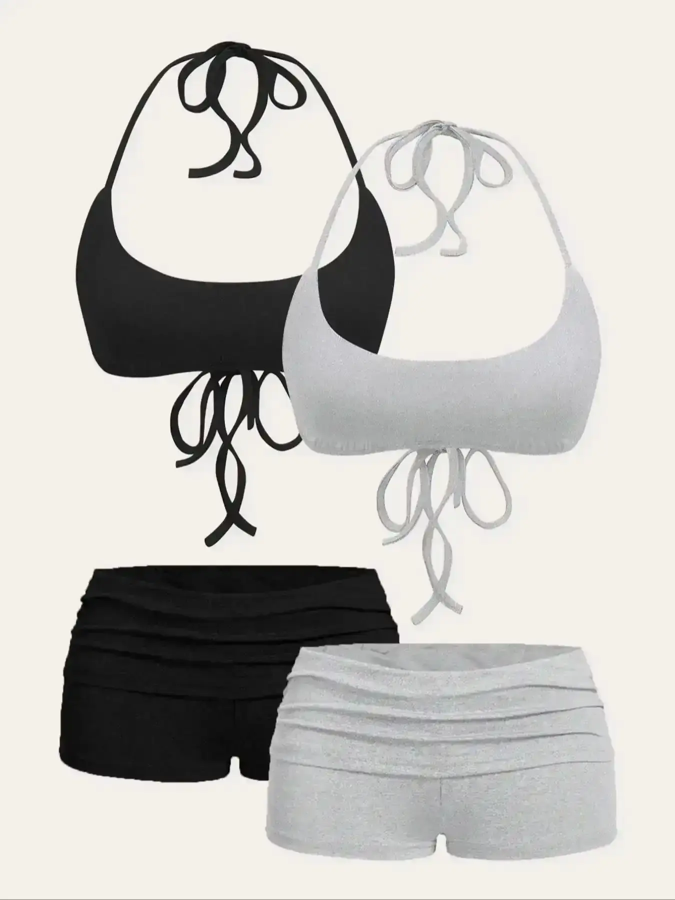 Women's Solid Cami Top & Shorts Set, Casual Sleeveless & for Daily Wear, Ladies Summer Clothes, Camisole Sets, Basic, Coord Set, Versatile, Comfort, Style, Outfit, Essential, Trendy, Chic, Elegant, Classy