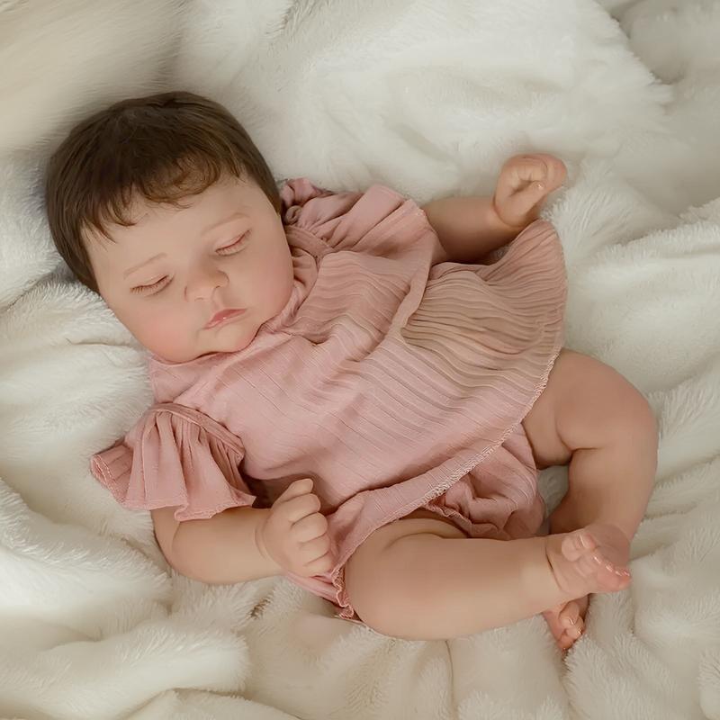Peaches Lifelike Reborn Baby Doll 20 inch 50 cm Soft Body Realistic Newborn Dolls Weighted Vinyl Dolls for Kids Age 3+ with Handmade Nails and Soft Baby Powder Scent