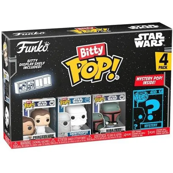FUNKO Bitty POP! Star Wars: The Empire Strikes Back S2 Mystery Character 4-Pack - Leia & Snowtrooper Vinyl Collectible Figurine/Statue Set