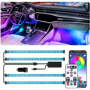 LED Strip Lights,72 LED Interior Strip Lights RGB with  APP Remote Control,Multicolor Footwell Under Dash Inside Light Kits  Sync Mode, for  Internal, SUV, , 12V