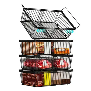ANJUBAN Large Freezer Organizer Bins，Fit 10 to 20 Cu.Ft Deep Freezer，Upgraded Bottom Leak-Proof net，2/3/4/6 Pack， Expandable Stackable Chest Freezer Organizer Bins , for Fridge, Deep Freezer, Cabinet