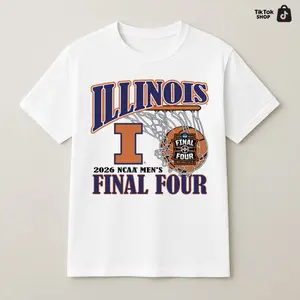 Illinois NCAA Final Four 2026 T-Shirt – Unisex Basketball Graphic Tee Premium Cotton