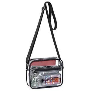 Stadium Approved Clear Crossbody Bag Waterproof Shoulder Purse with Adjustable Strap for Concerts & Workplaces