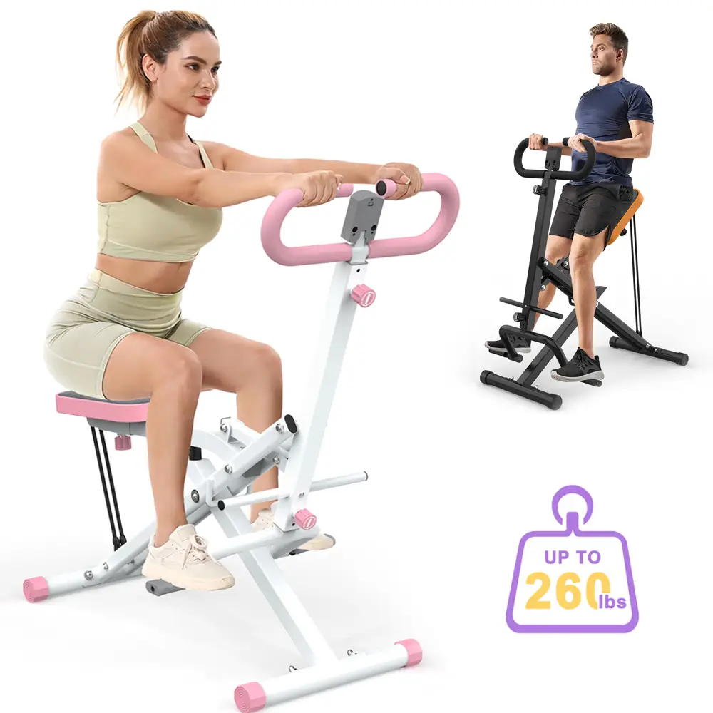 【KINMAC】260lbs Squat Machine Full-Body Exercise for Home - Assist Trainer for Glutes Workout Foldable with Resistance Bands, for Botty Glutes Butt Thi