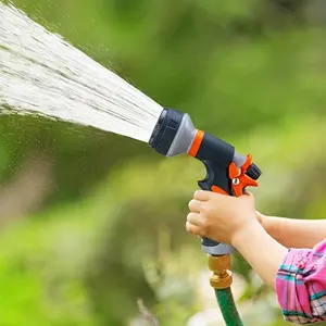 Garden Hose Nozzle, Heavy Duty Hose Nozzle With 8 Adjustable Watering Patterns, Multifunctional High Pressure Hose Nozzle Sprayer For Home, Watering Lawns And Garden, Car Cleaning