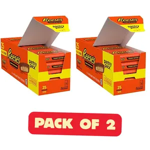 REESE'S Milk Chocolate Snack Size Peanut Butter Cups, Candy Pantry Pack, 13.75 oz (25 Pieces) (Pack of 2)
