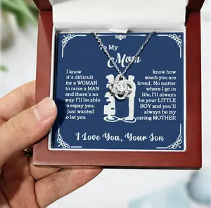 To Mom, Girlfriend, Wife, Grandma's Favorite Christmas, Birthday, Thanksgiving Gift Ideas: Sparkling Pendant Necklace with a Meaningful Card Springtok christmas  paper  chain
