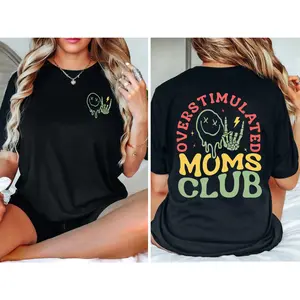 🎁   Double-Sided Print Tired Mom Club Tee, Best Mom Ever Slogan, Ideal Gift for Working Moms, Soft for Work-from-Home Days. # WorkingMomGift # Motherhood # TikTokMadeMeBuyIt. # ViralTees # DoubleSidedDesign